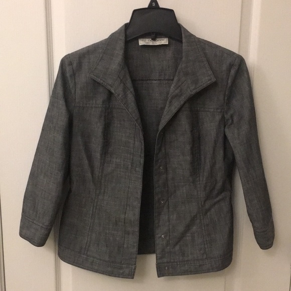 Dark Grey Patterned Blazer - Picture 10 of 17